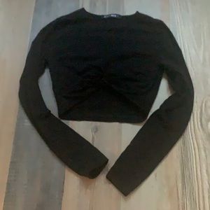 White Fox Athletic Cropped Knotted Long sleeve.